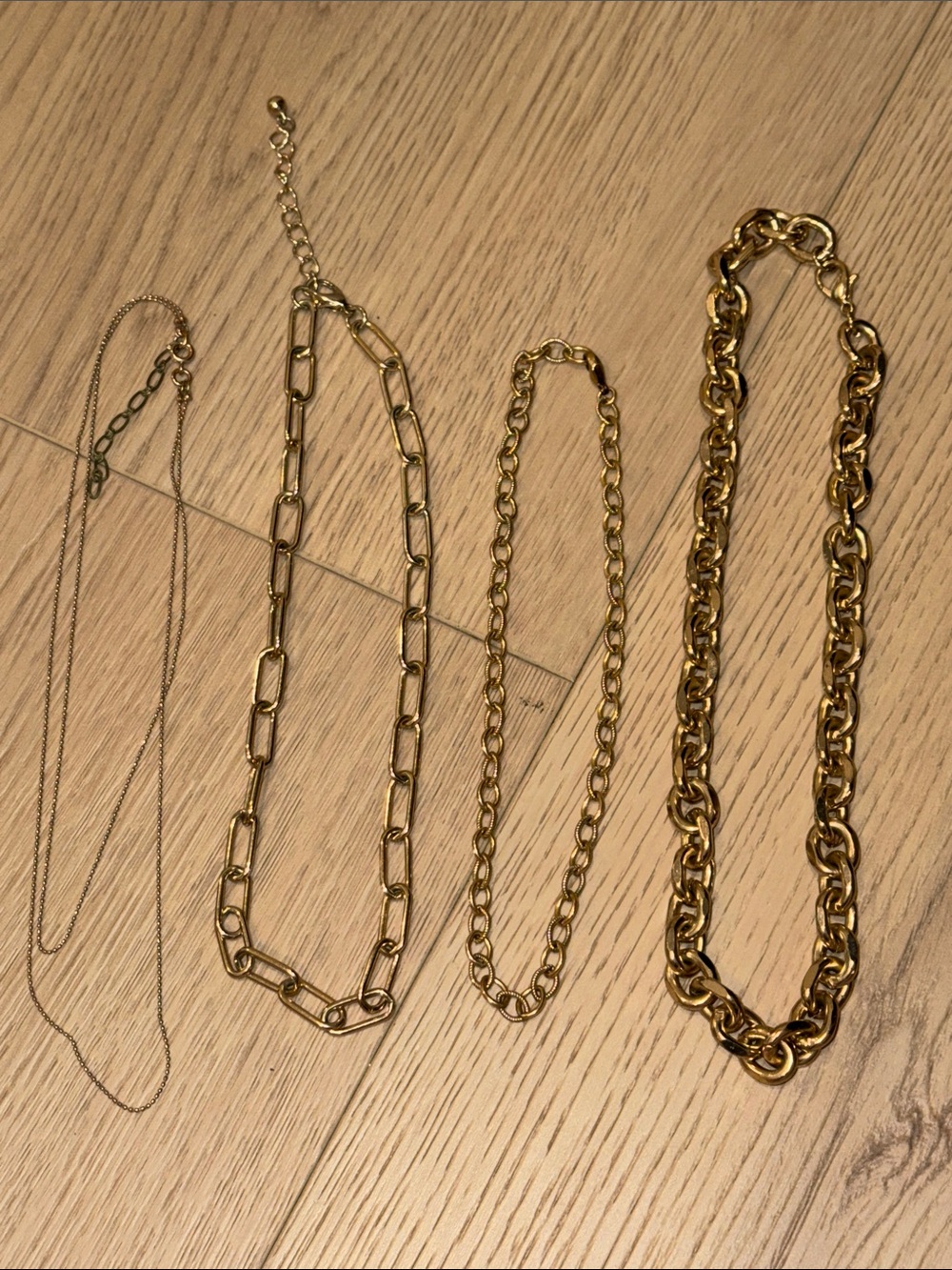 Gold Layered Chain Necklace Set for Women